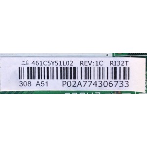 MAIN PARA TV TOSHIBA / NUMERO DE PARTE 461C5Y51L02 / SRI32T VTV-L32615 REV:1A / 431C5Y51L02 / MODELO 32L2300U1	
